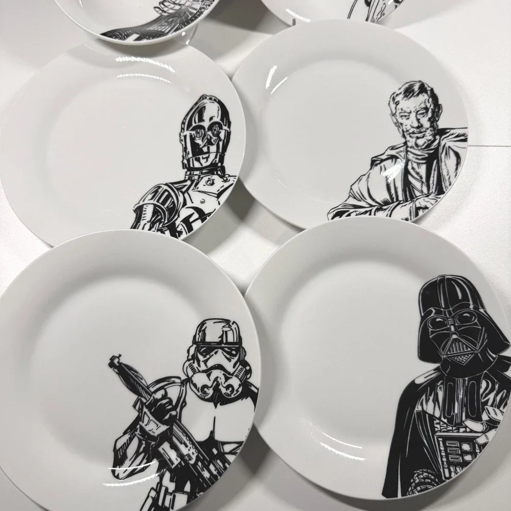 STAR WARS Zak Designs 6pc Plate Bowl Set Darth Vader Stormtrooper C-3PO Obi-Wan